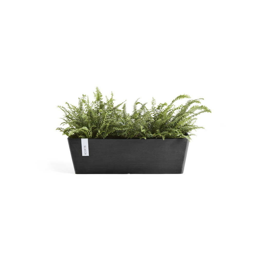 Pot rectangulaire bruges 55 gris foncé + réservoir d'eau - 55 x 17 x h. 17 cm - 12 l