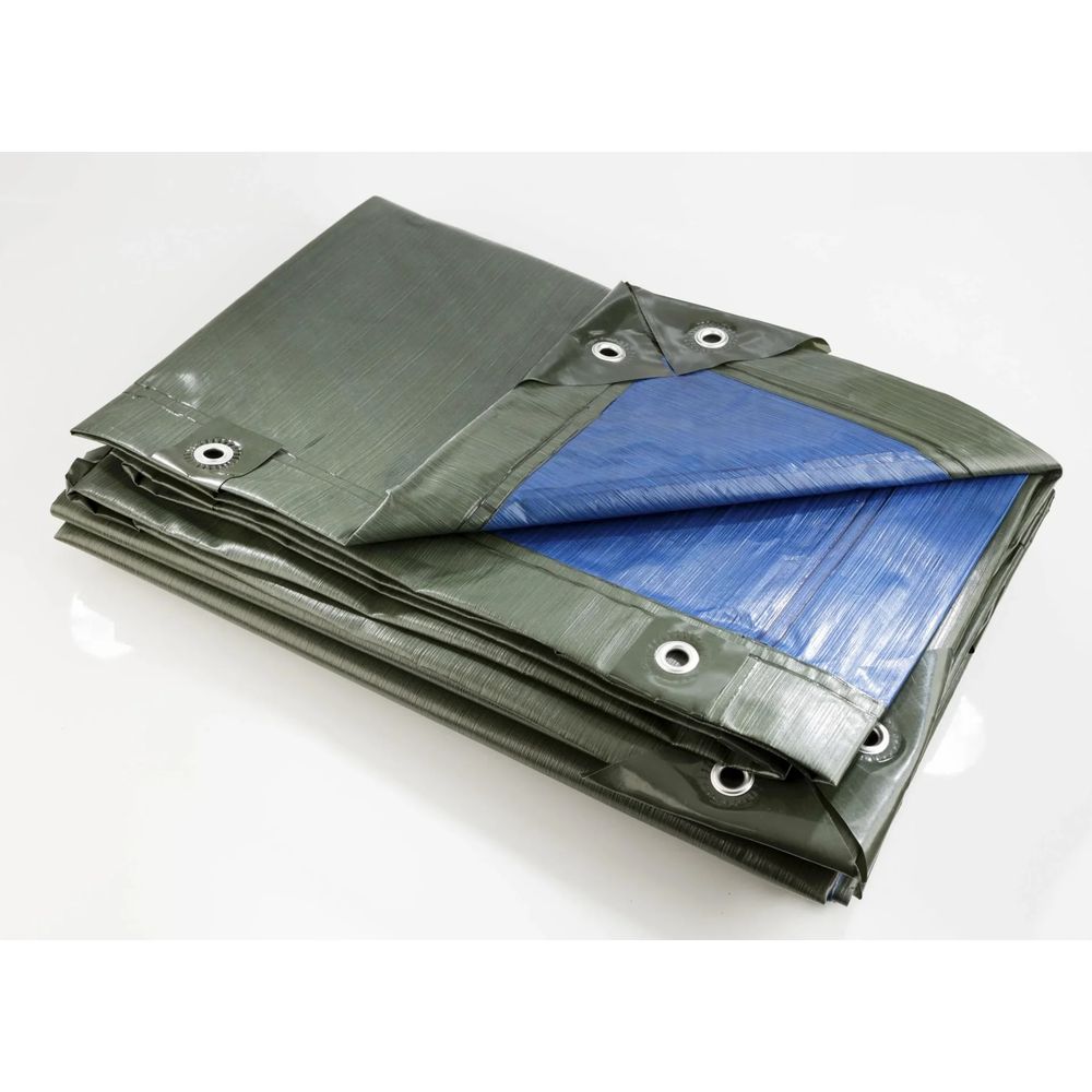 Bâche, vert/bleu, super résistante 250 g/m², 10 x 15 m