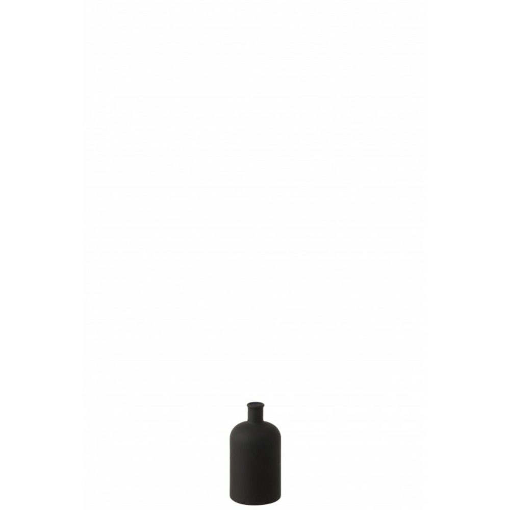 Vase bouteille en verre noir 7x7x14 cm
