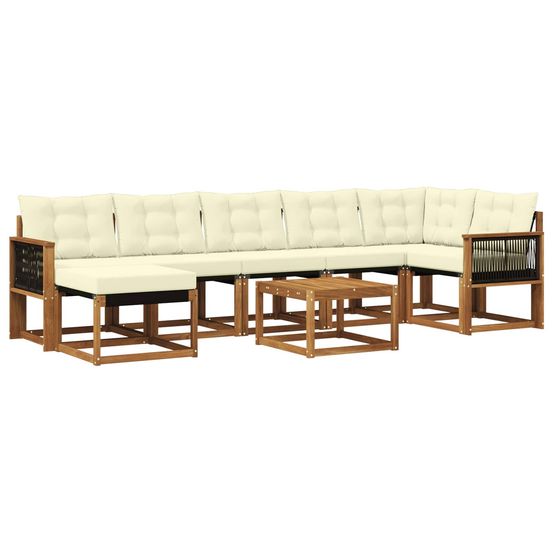 Ensemble de canapés d'extérieur 8 pc naturel et crème