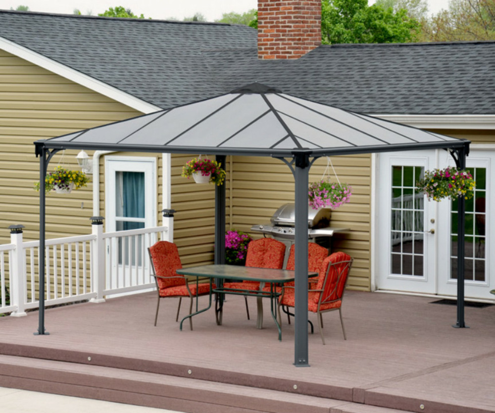 Gazébo tonnelle 13m² gris anthracite - 702780