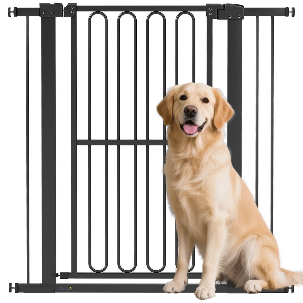 Barrière haute pour chien métal plastique blanche 76-104 x 104 cm sans perçage