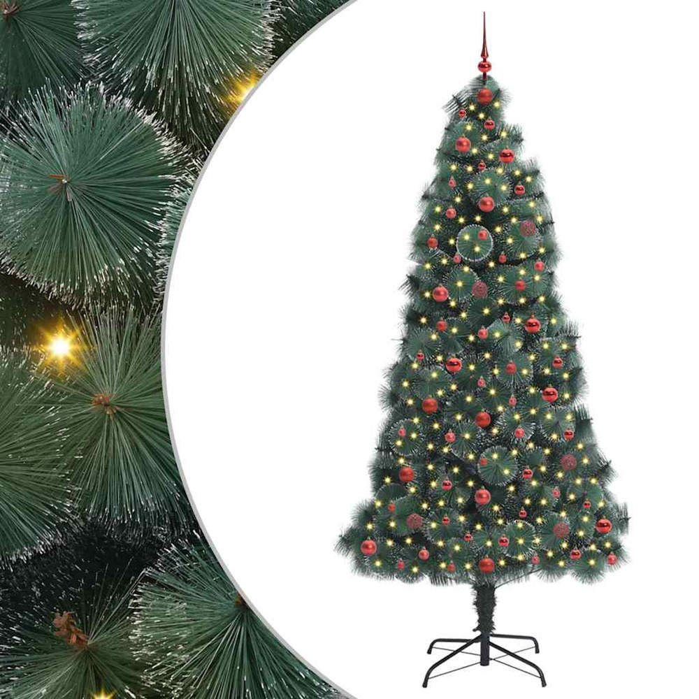 Sapin de noël artificiel pré-éclairé avec ensemble de boules