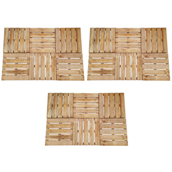Dalles de terrasse 18 pcs 50x50 cm bois marron