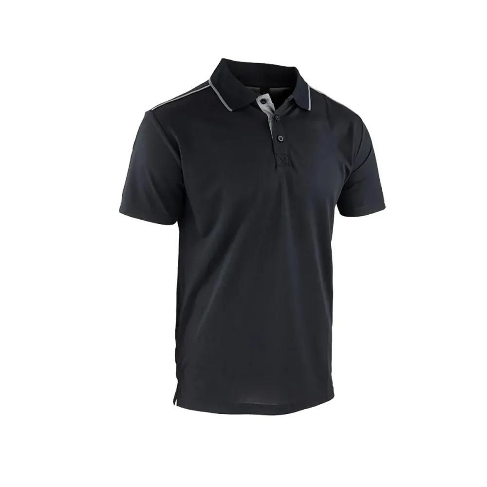 Polo homme lma® noir - manches courtes col chemise