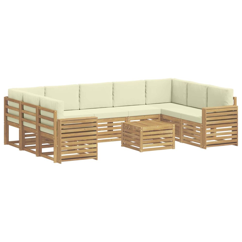 Ensemble de canapés d'extérieur 10 pc blanc et crème polyester