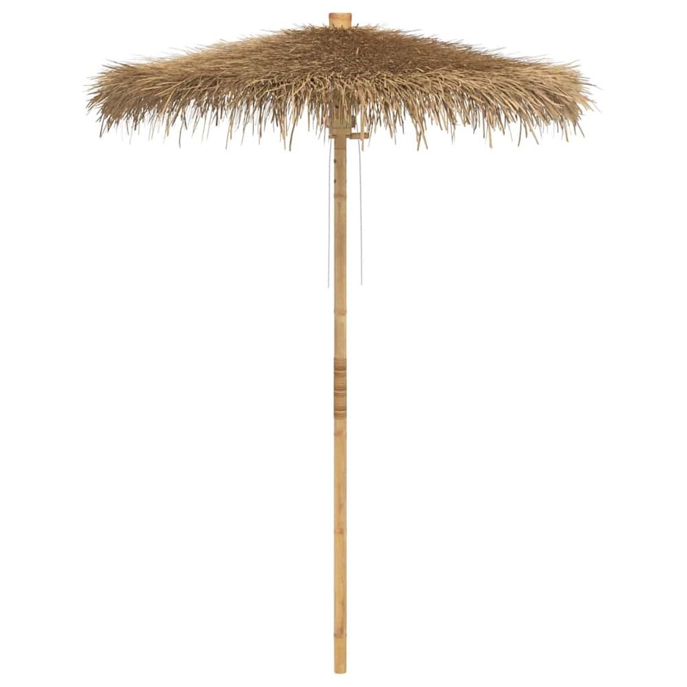 Parasol tiki avec toile en feuille de bananier 180 cm en bambou