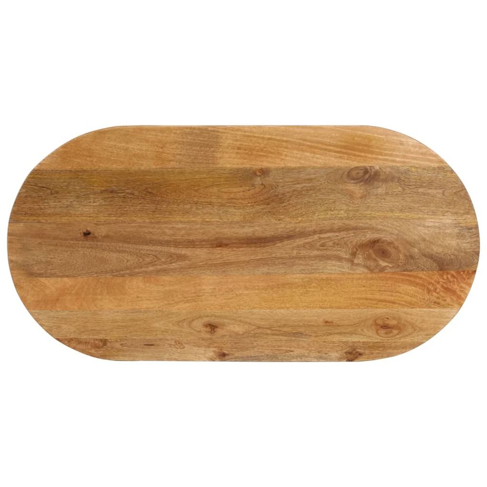 Dessus de table 120x50x3,8 cm ovale bois massif de manguier