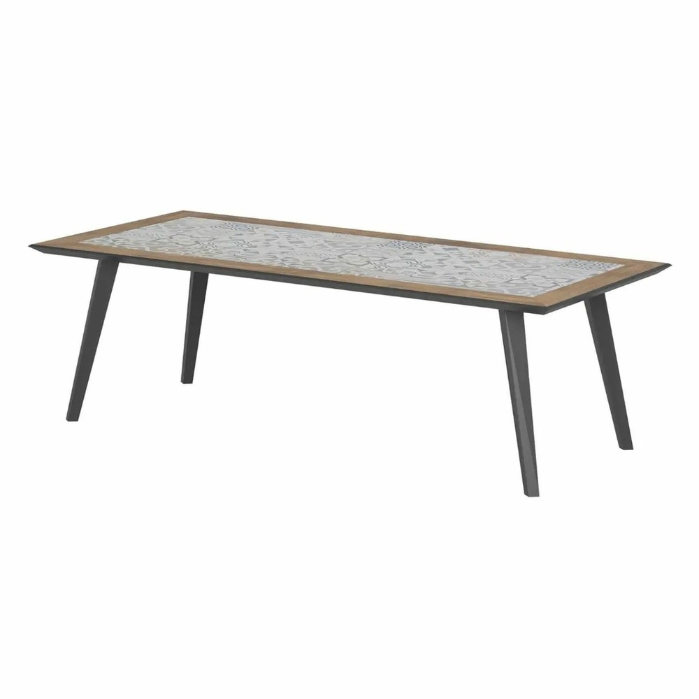 Table de jardin fixe lambada en acier - 8 places