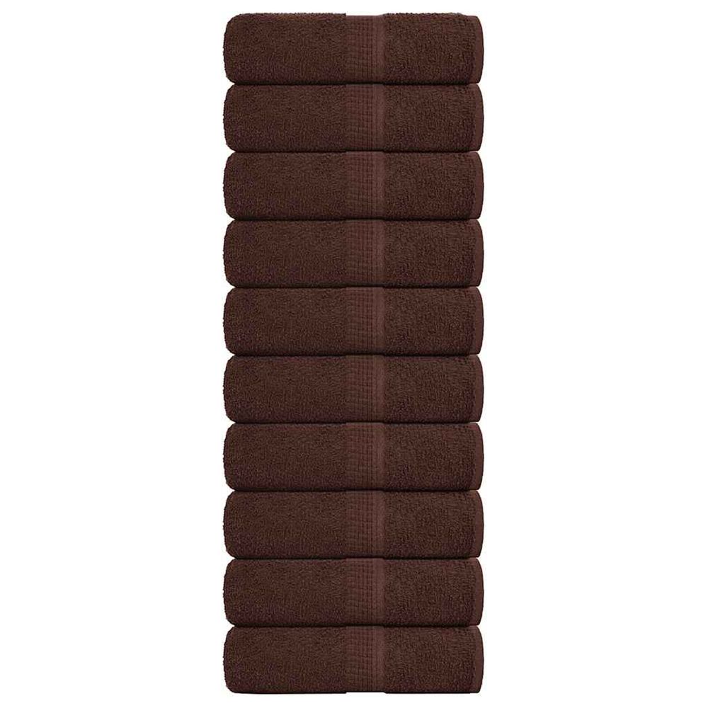 Serviettes d'invité frogn 10 pcs marron 30x50 cm 360 g/m²