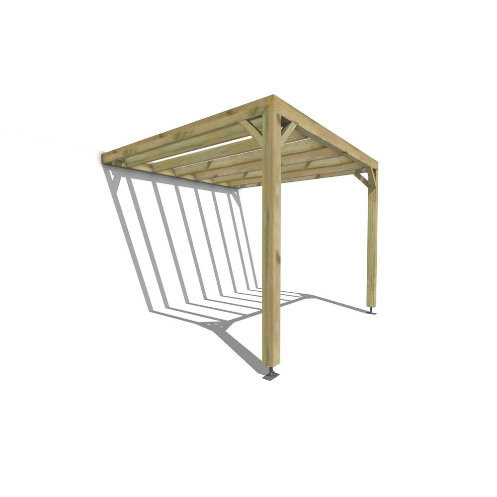 Pergola bois • 3m x 3m • adossée • sens profondeur • livraison comprise