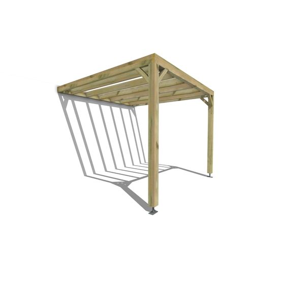 Pergola bois • 3m x 3m • adossée • sens profondeur • livraison comprise