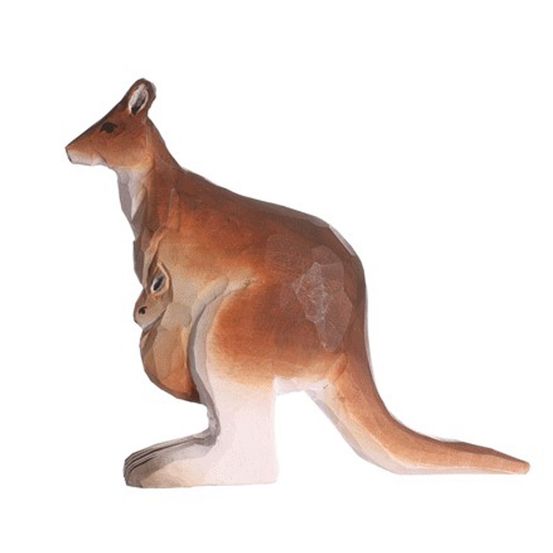 Figurine kangourou en bois