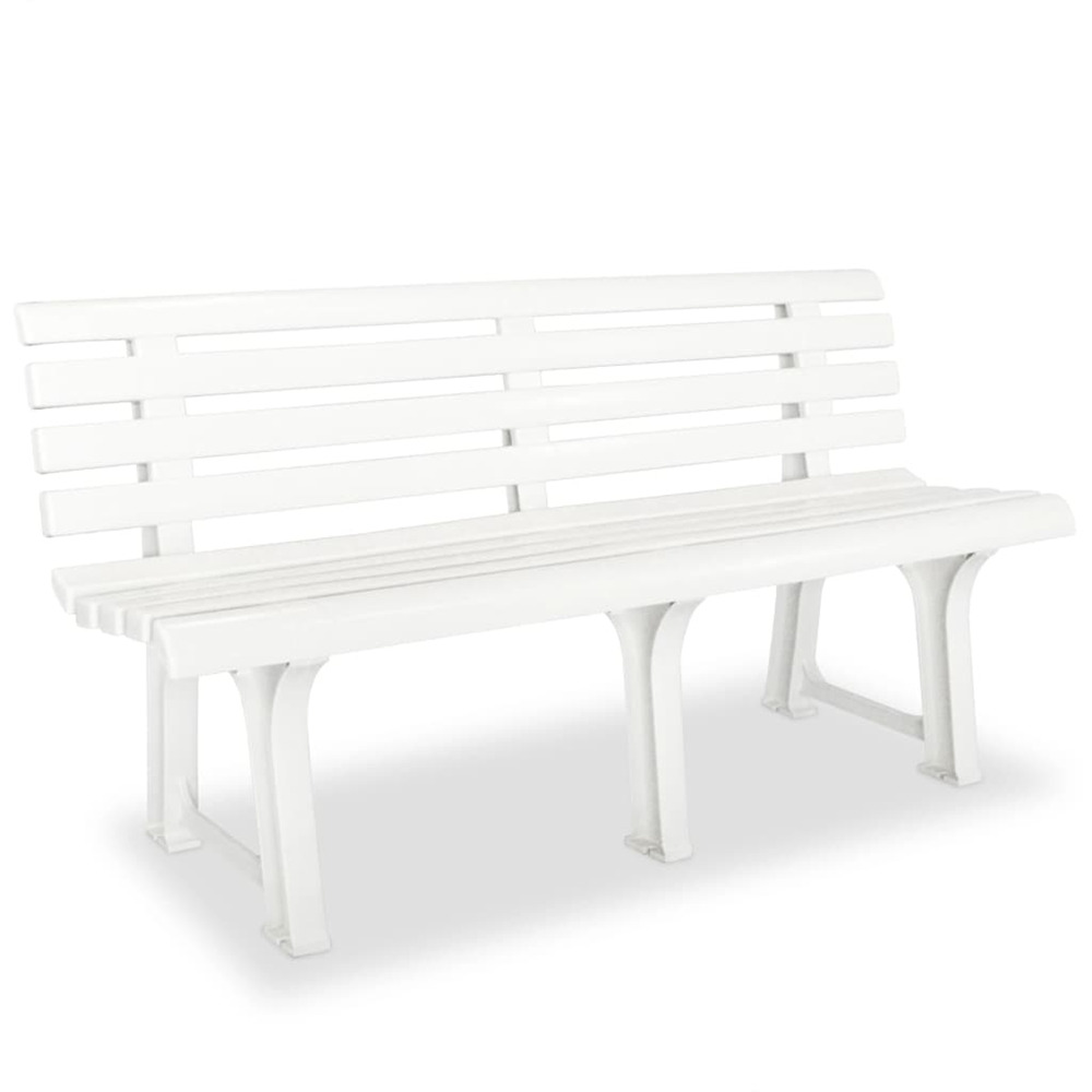 Banc de jardin 145,5 cm plastique blanc