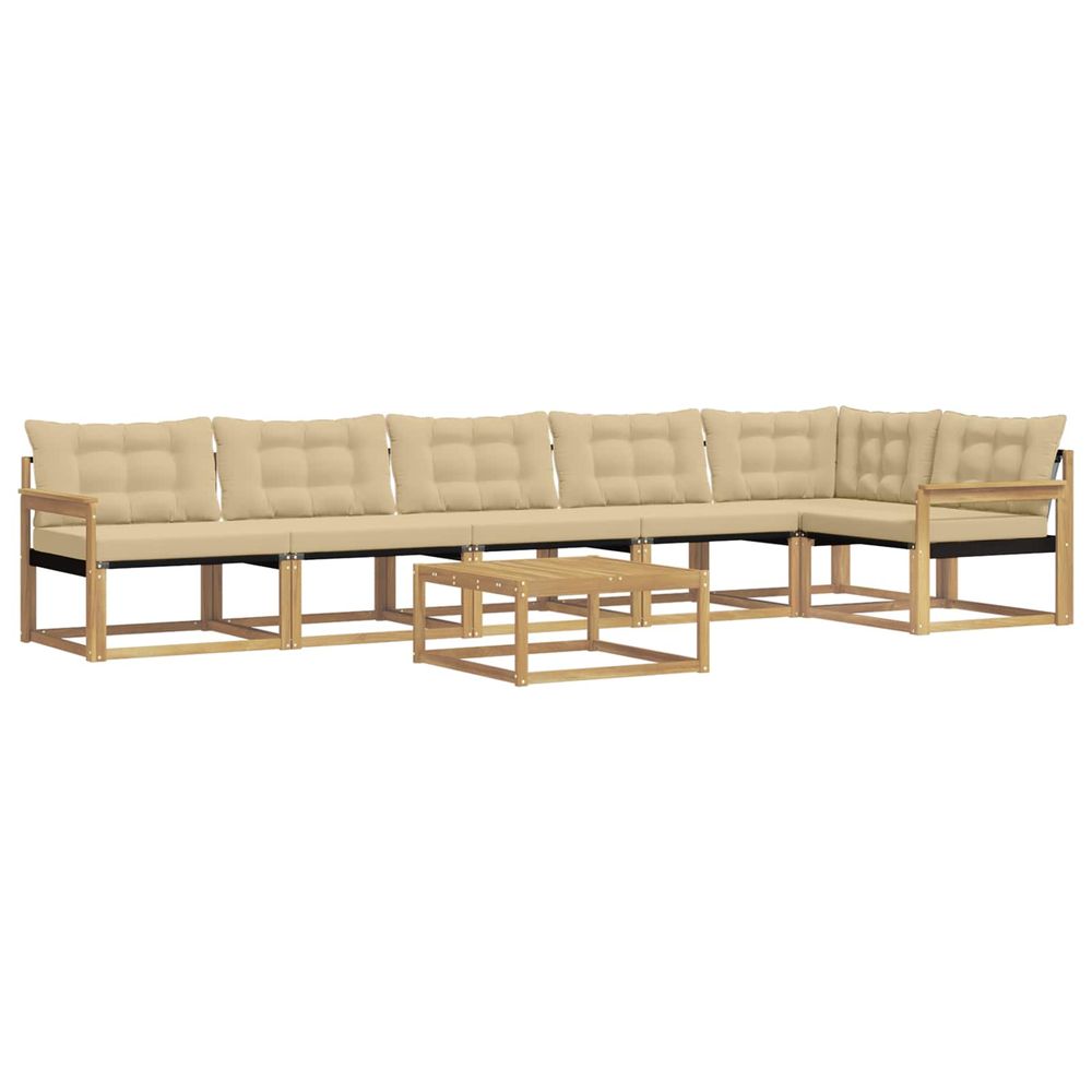 Ensemble de canapés d'extérieur 7 pc blanc et beige