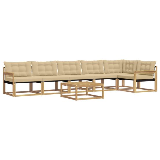 Ensemble de canapés d'extérieur 7 pc blanc et beige