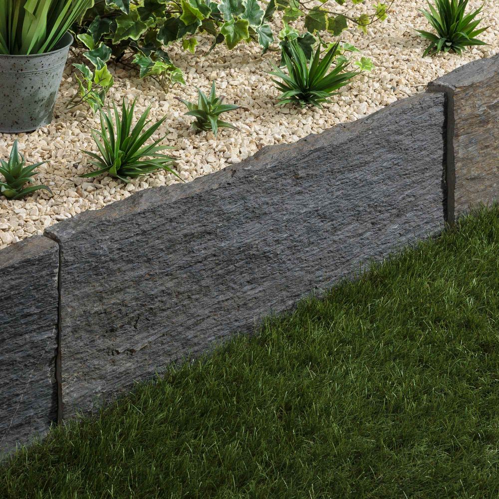 Bordure de jardin schiste 80x30x3-7 cm (à l'unité) - ro'ma nature