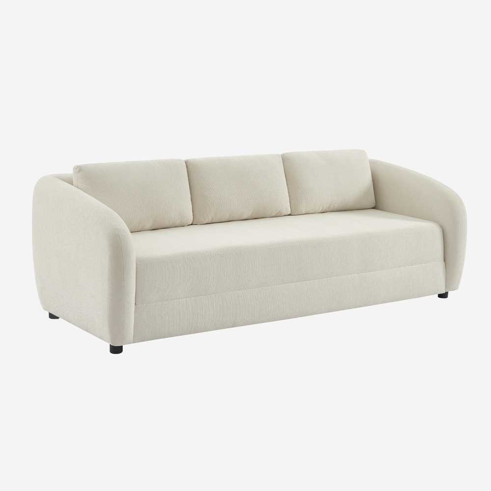 Canapé convertible 3 places tissu chenille - l 220 x p 95 x h 76cm - twist