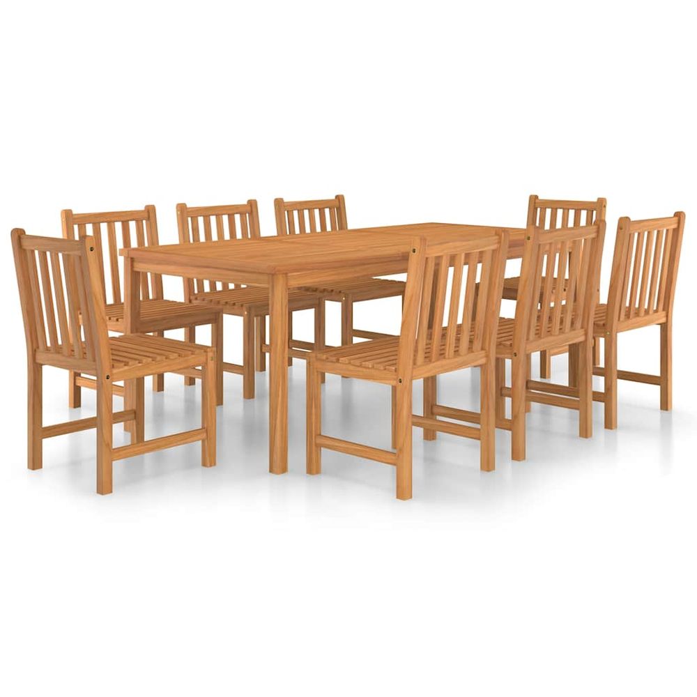 Ensemble de salle à manger de jardin 9pcs 200x100cm teck massif