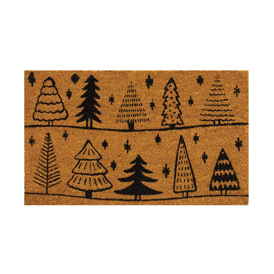 Paillasson coco intérieur extérieur 75 x 45 cm rangées de sapins