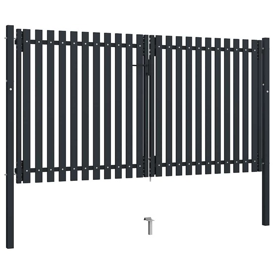 Portail double en acier 300x150 cm anthracite
