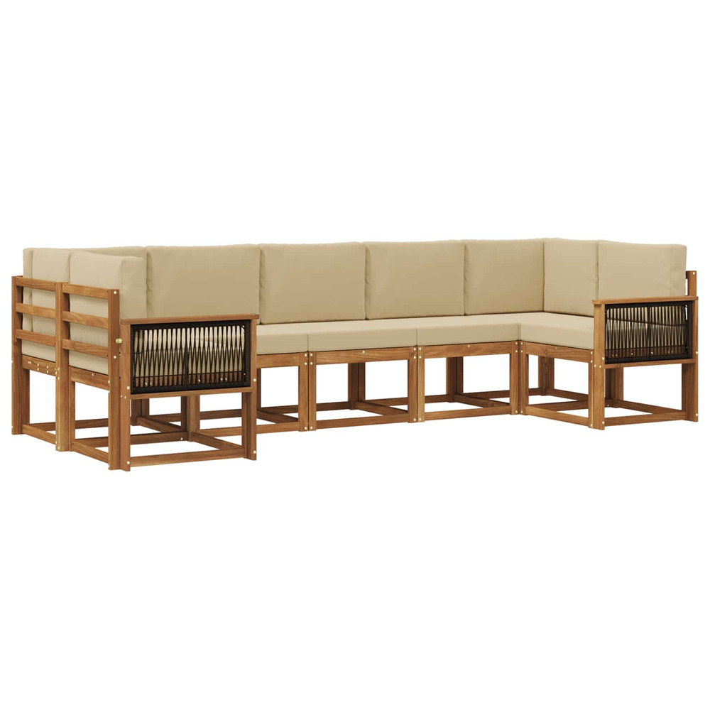 Ensemble de canapés d'extérieur 7 pcs naturel et beige