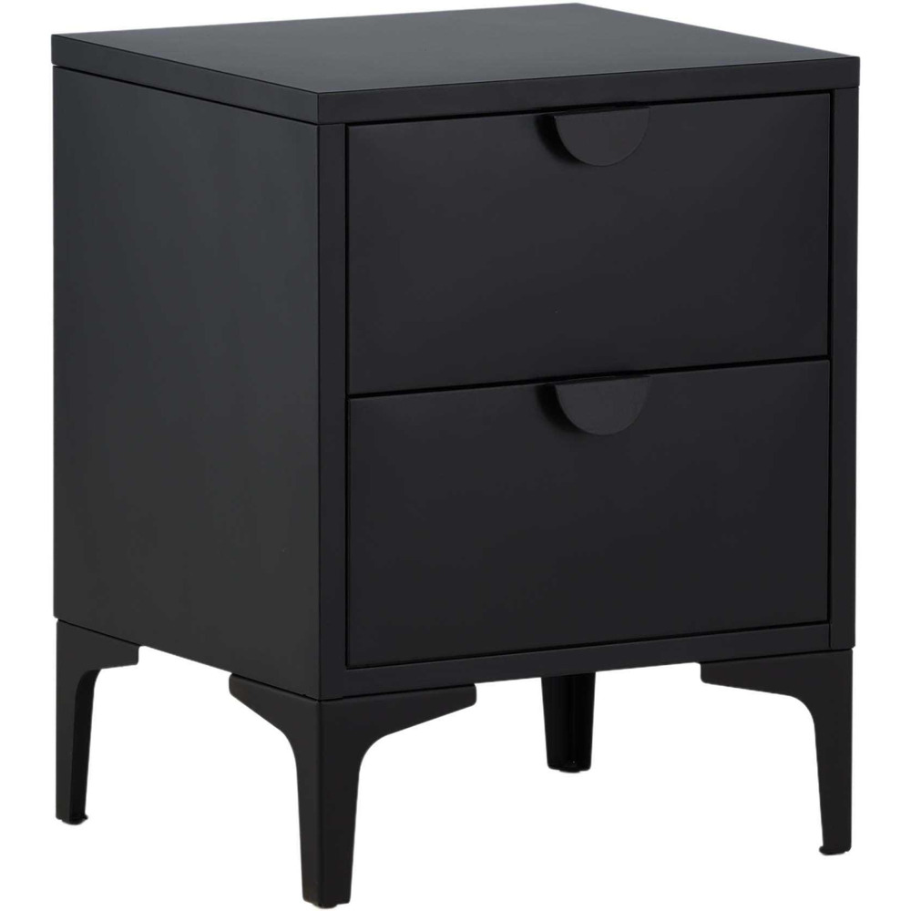 Table de chevet 2 tiroirs piring noir