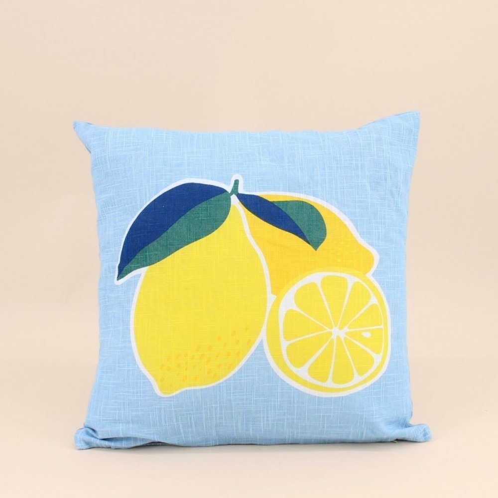 Coussin déperlant & anti uv motifs citrons 40x40cm