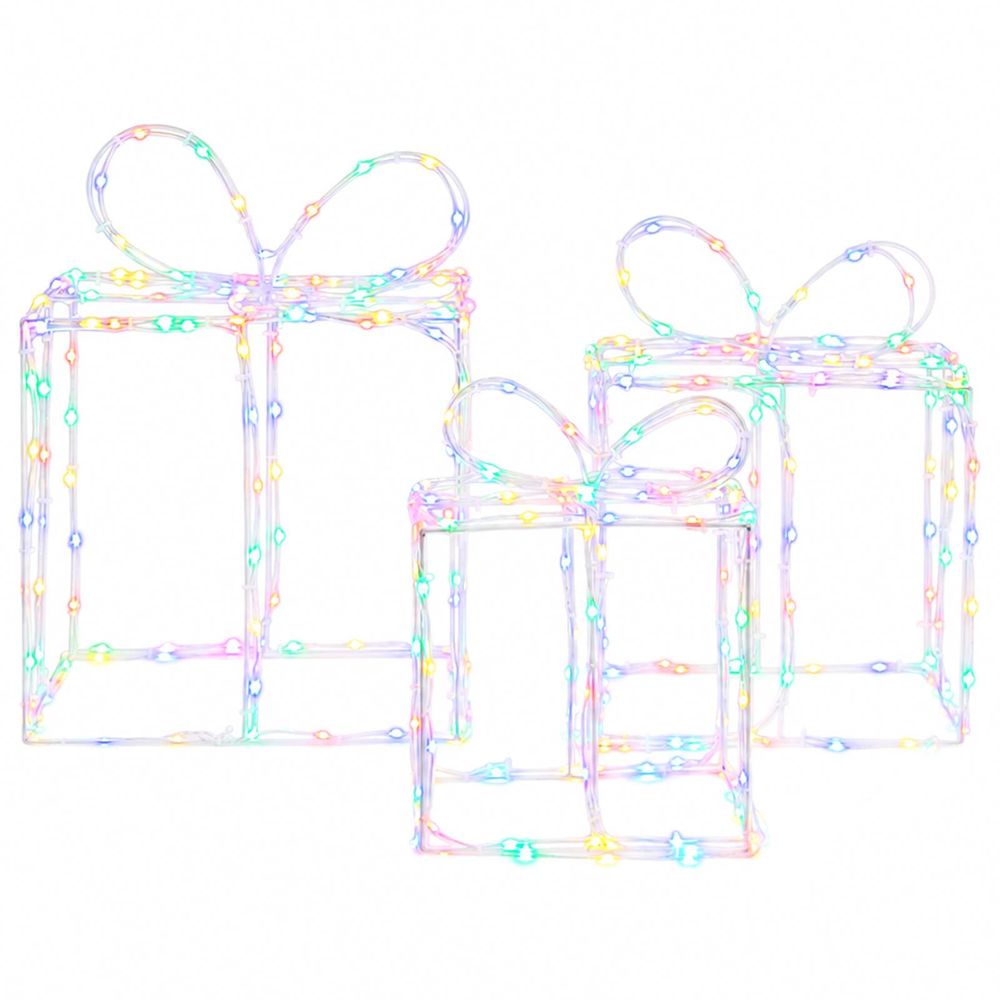 Boîtes cadeaux lumineuses de noël loviisa 3 pc 360 led