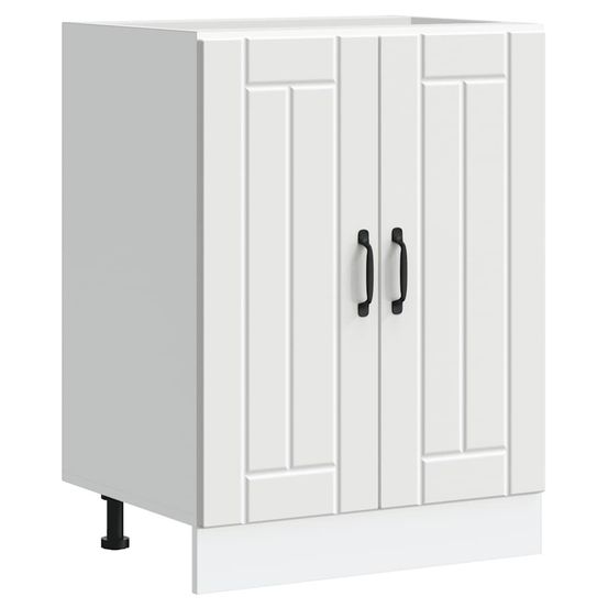 Meuble de base de lavabo lucca blanc bois d'ingénierie