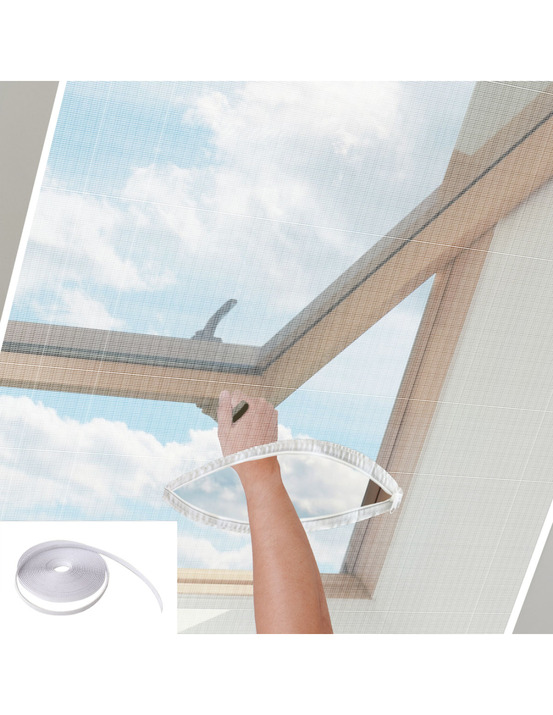 Kit moustiquaire pour fenêtre de toit luance 130x150cm avec bande de fixation - luance