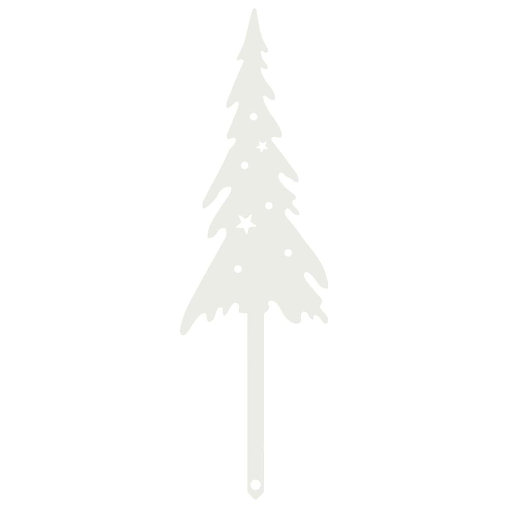 Piquet de jardin 20 x 6 cm acier blanc