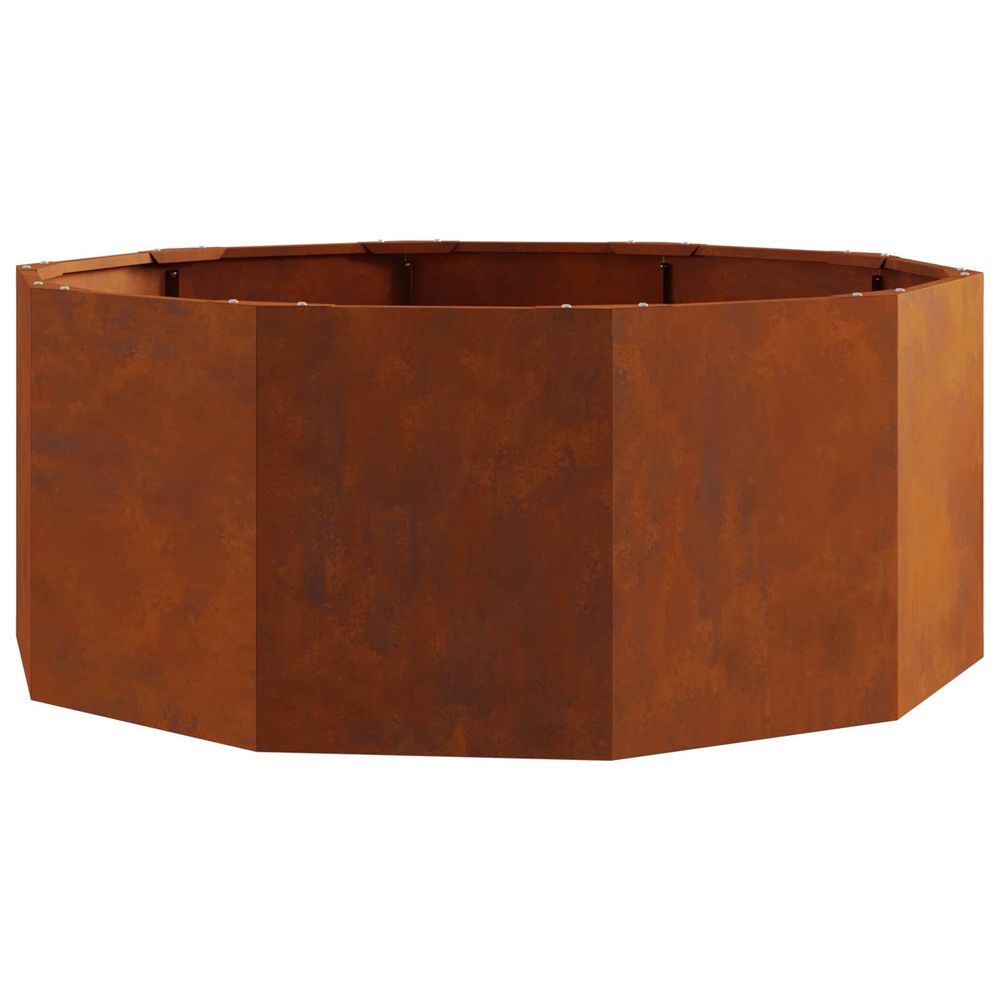 Jardinière d'extérieur rouillé 90 x 90 x 35 cm acier patiné