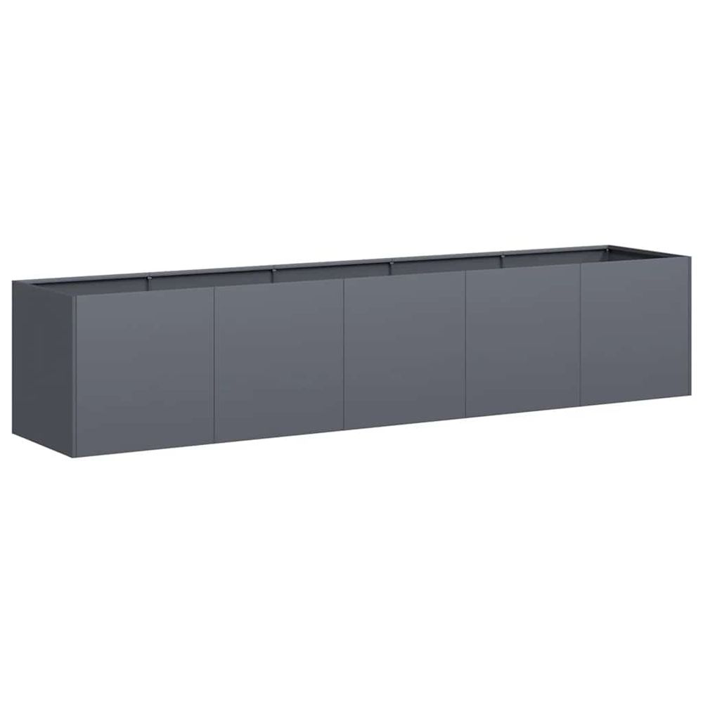 Jardinière d'extérieur anthracite 200x40x40 cm acier laminé à froid