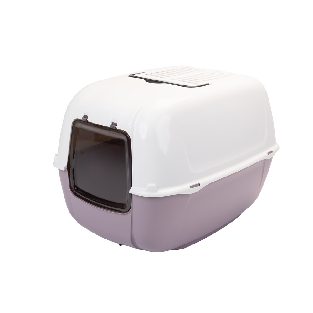 Ferplast bac litiere pour chat, maison de toilette pour chat, 2 filtres à charbon actif anti-odeur inclus, porte battante