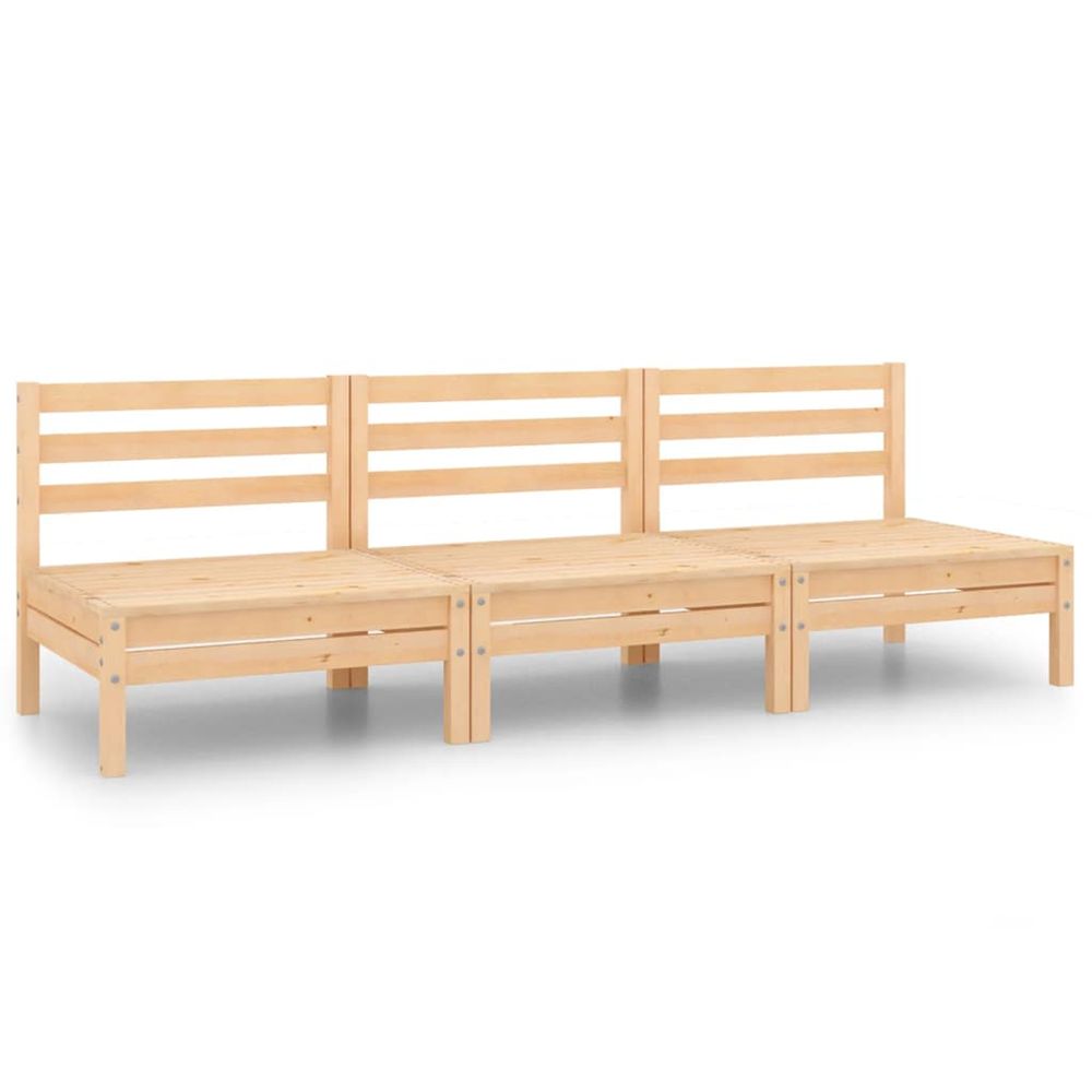 Salon de jardin 3 pcs bois de pin massif