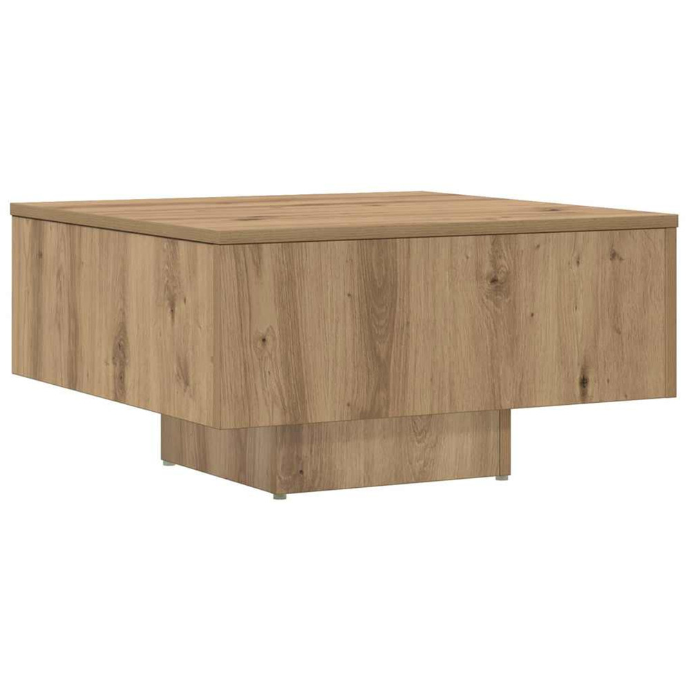 Table basse chêne artisanal 60x60x31,5 cm bois d'ingénierie