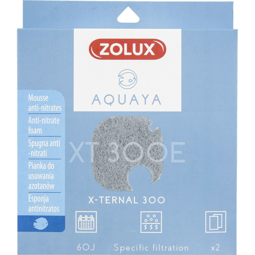 Filtre pour pompe x-ternal 300, filtre xt 300 e mousse anti nitrates x 2 po
