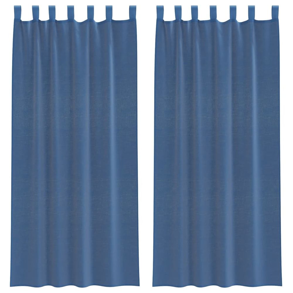 Rideaux en voile avec boucles 2 pcs bleu royal 140x245 cm