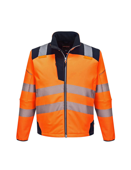 Softshell haute-visibilité pw3 couleur : orange/marine taille s - portwest