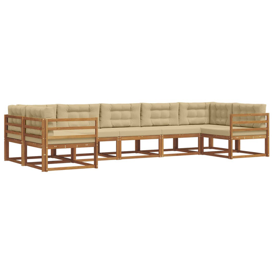 Ensemble de canapés d'extérieur 7 pcs naturel et beige