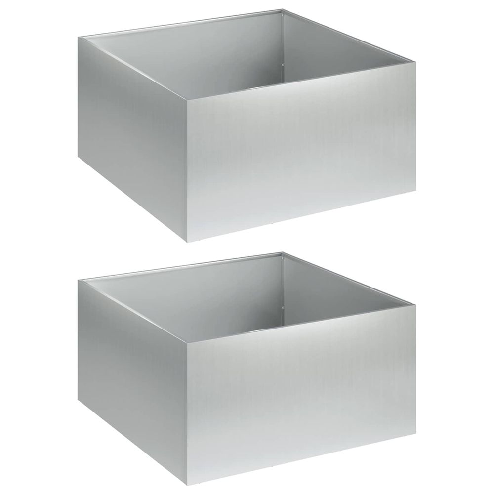 Cache-pot de jardin 2 pc argenté 60 x 60 x 30 cm