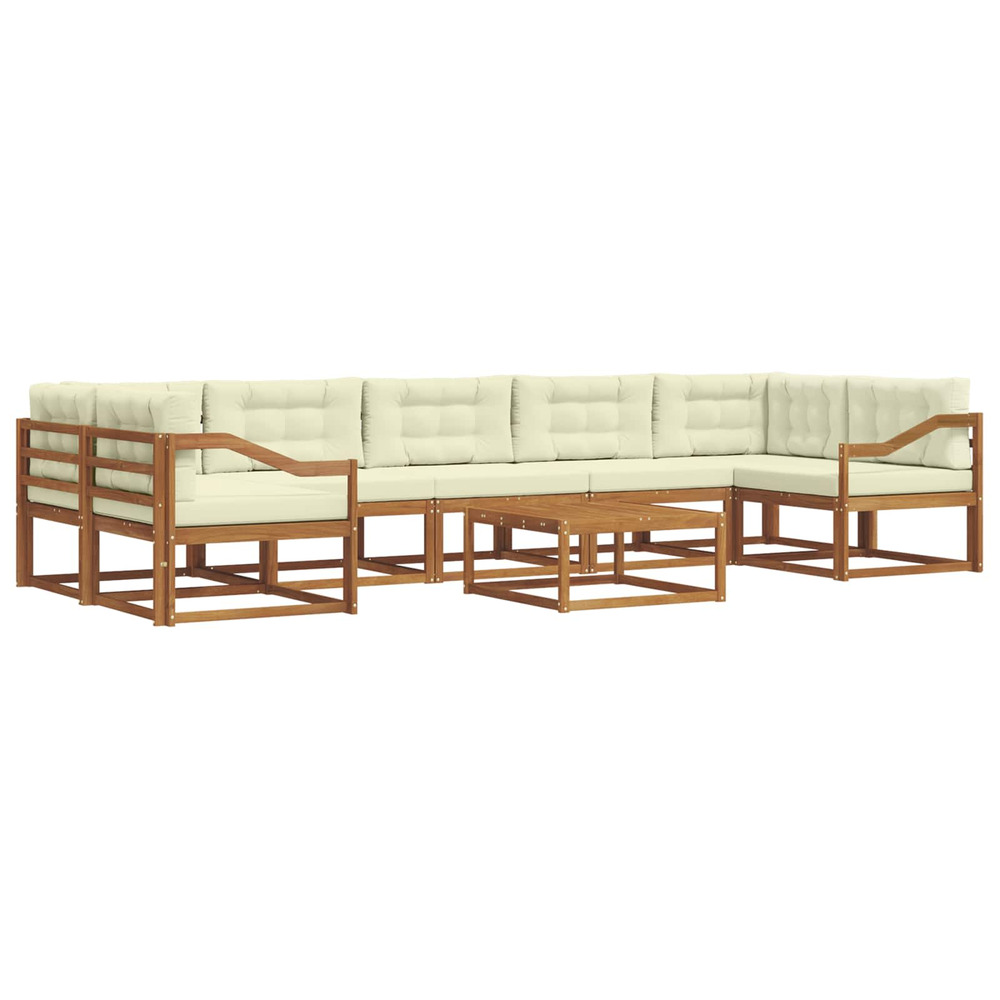 Ensemble de canapés d'extérieur 8 pcs naturel et crème