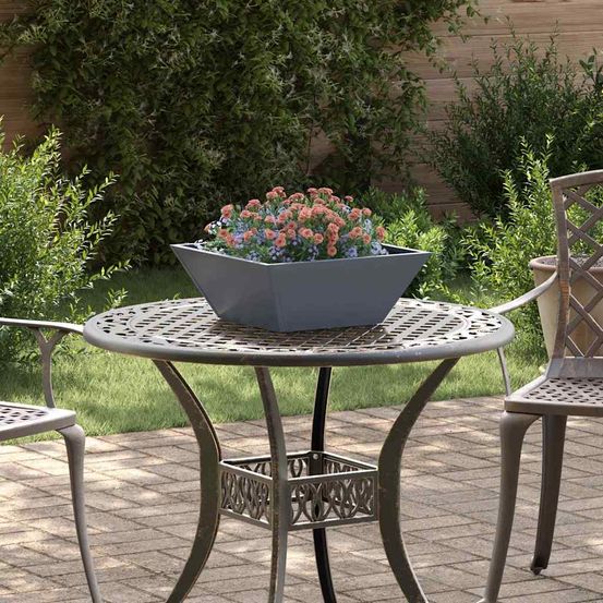 Pot de jardin bol en acier design pour extérieur et balcon anthracite 40 cm