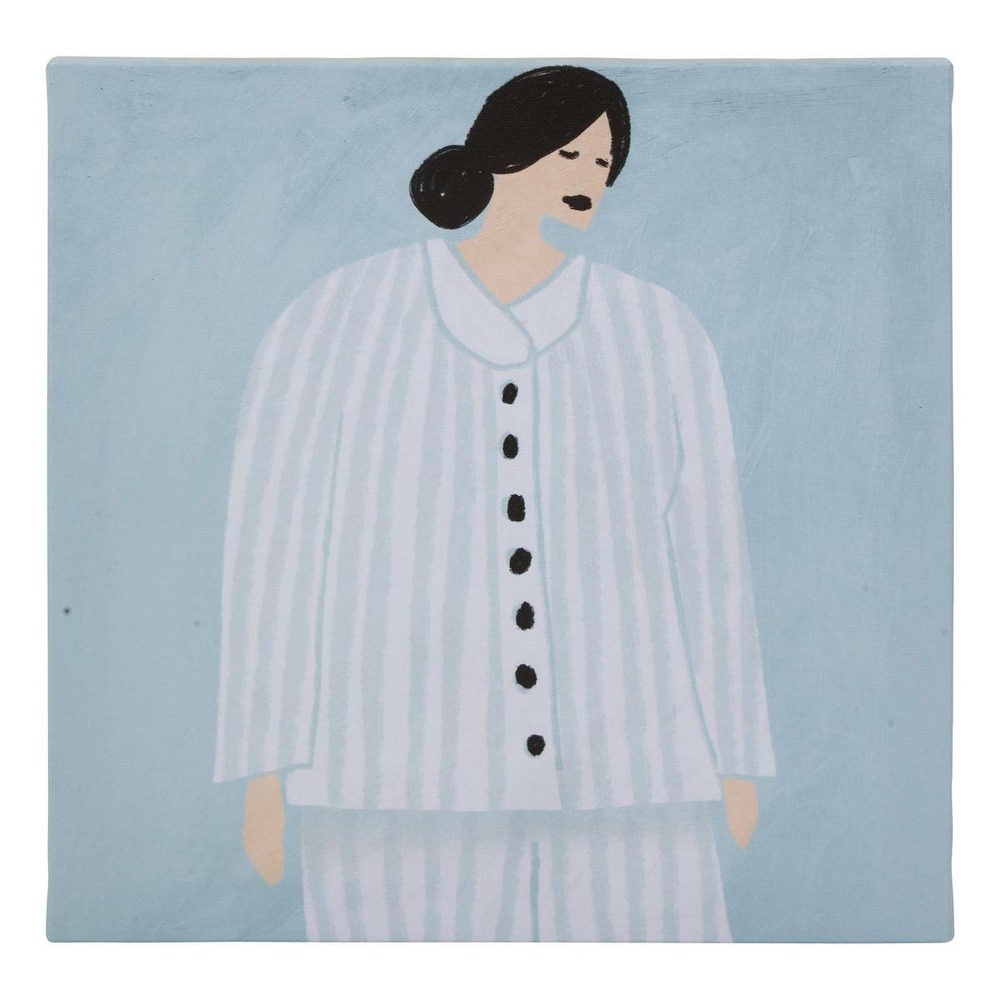 Toile imprimée frany 28x28cm bleu