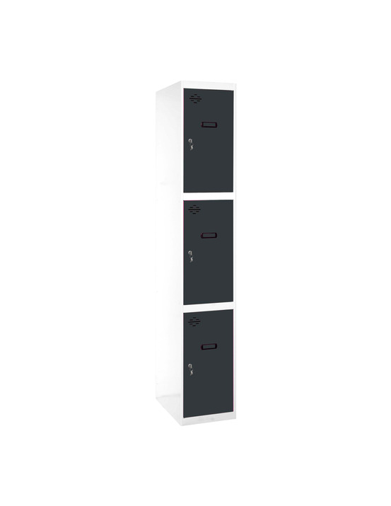 Casier-armoire simonlocker prof.dism.3 porte 1/3 400 in bl/an blanc/antracite 1800x400x500 - simonrack