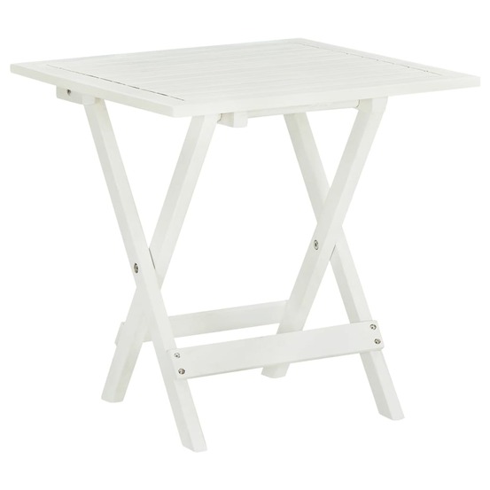 Table de bistro blanc 46x46x47 cm bois d'acacia massif