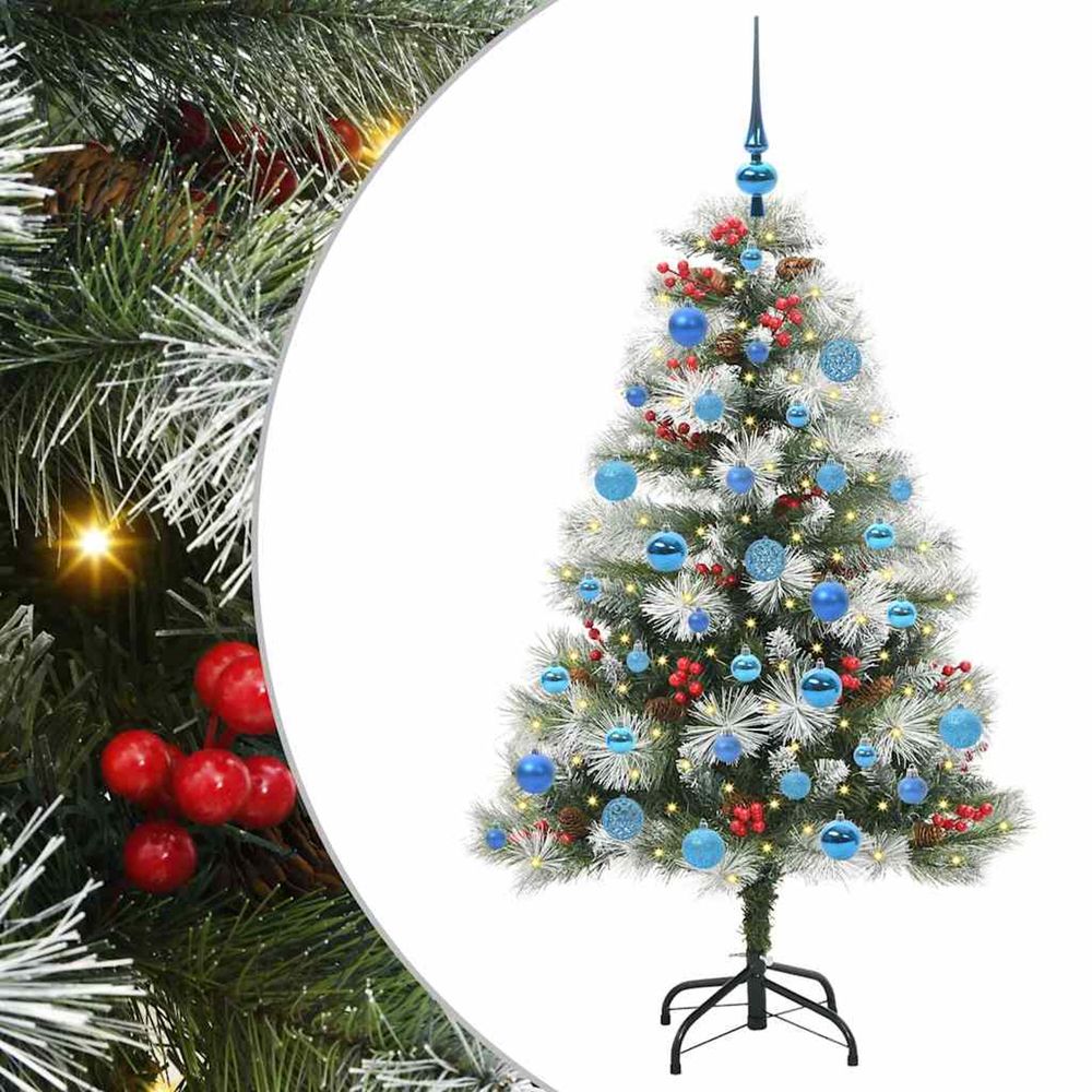Sapin de noël artificiel vert et blanc 150 cm