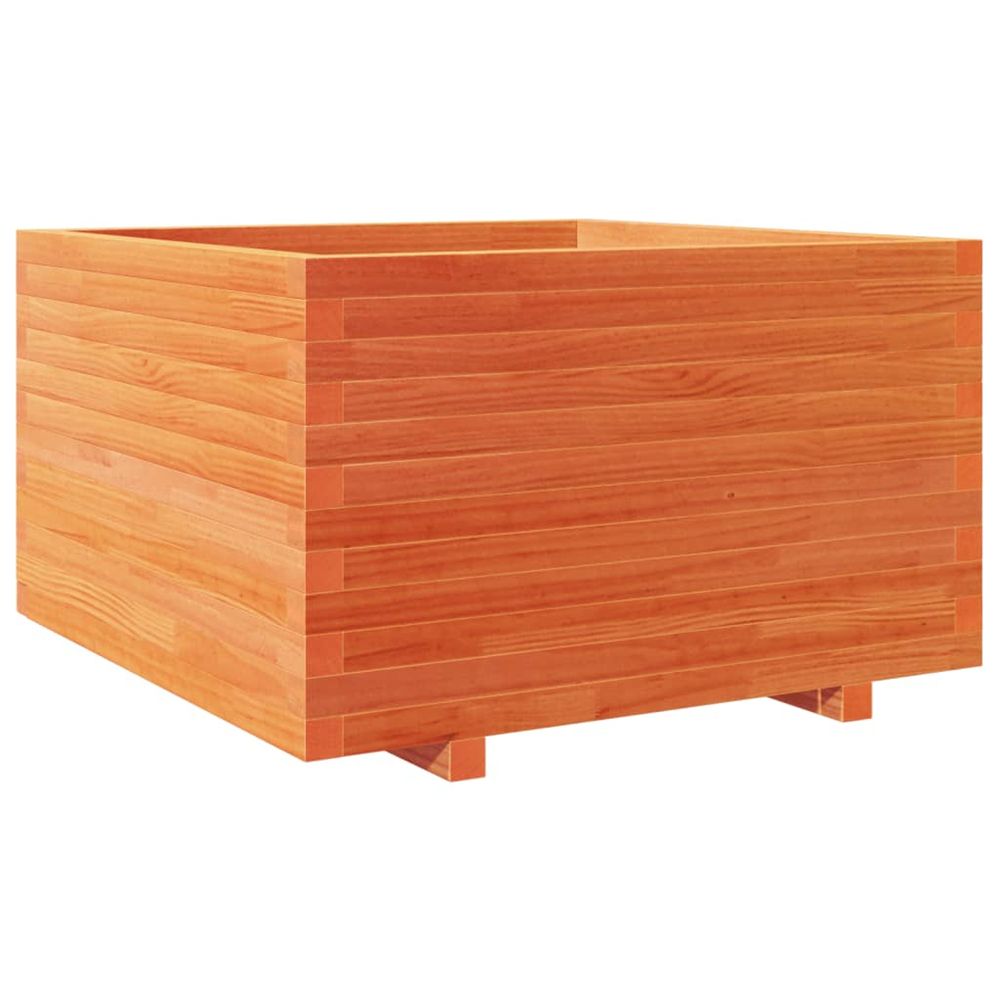 Jardinière d'extérieur cire marron 80x80x49,5 cm bois de pin massif