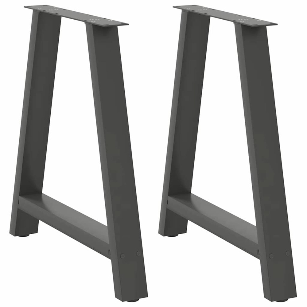 Pieds de table à manger en forme de a 2 pièces anthracite 70 x (72-73) cm acier